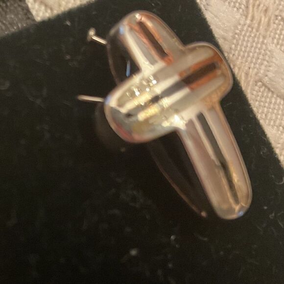 STERLING SILVER MATHER OF PEARL INLAID CROSS​​ - Picture 2 of 8